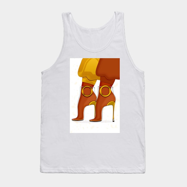 Couple of golden and transparent high heel shoes Tank Top by YamyMorrell